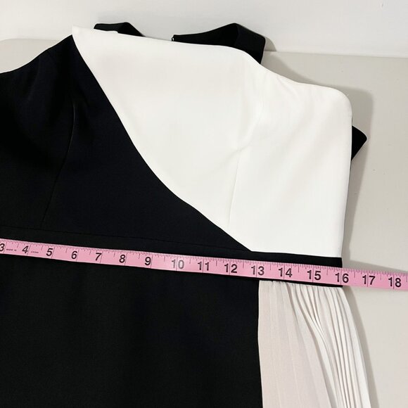 BcbgMaxAzria Delilah Color Blocked Pleated Dress Size 12 Party Cocktail - Picture 9 of 11